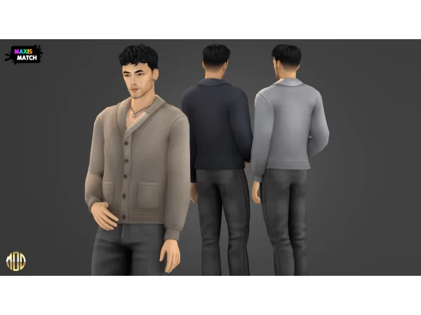 Maxis Match Jack Set Cardigan by Modco Studios - The Sims 4 Custom Content