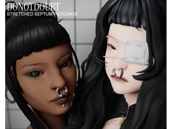 Maxis Match Stretched Septum Piercings by donotdoubt - The Sims 4 Custom Content