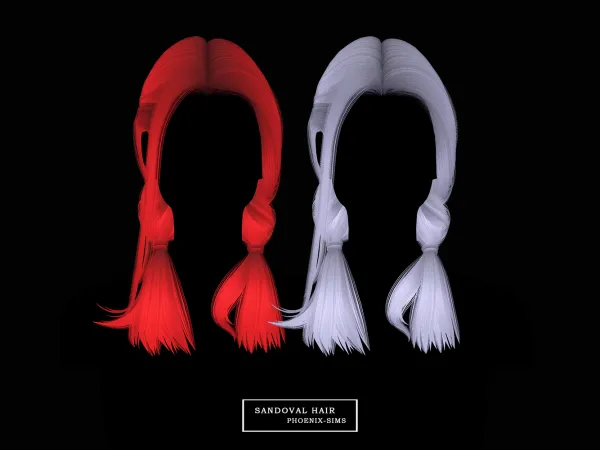 Alpha Sandoval Hair by phoenixsims4 - The Sims 4 Custom Content