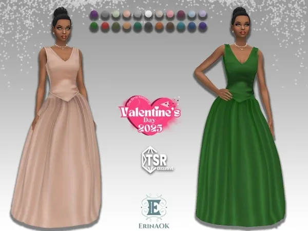 Mix ErinAOK Womens Valentines Day Gown 020825 - The Sims 4 Custom Content