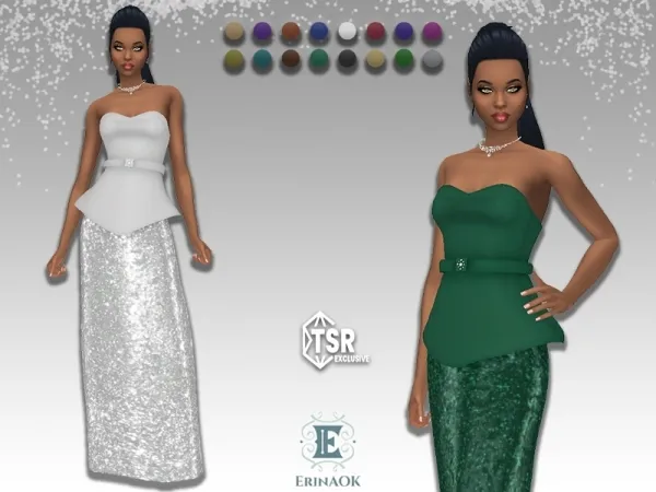 Mix ErinAOK Womens Gown 032325 by KeyCamz - The Sims 4 Custom Content