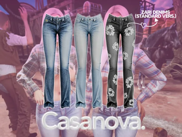 Alpha CASANOVA Zari Denims (Standard Version) by decayed - The Sims 4 Custom Content