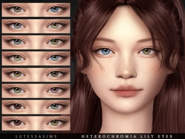 Mix Heterochromia Lily Eyes - The Sims 4 Custom Content