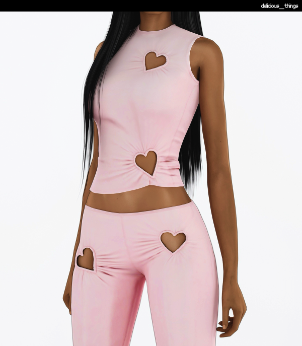 Alpha skims jersey hearts set by simsfinds - The Sims 4 Custom Content