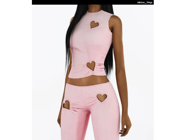 Alpha skims jersey hearts set by delicious things - The Sims 4 Custom Content