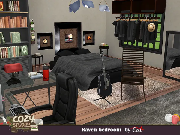 Mix Raven Bedroom by Evi - The Sims 4 Custom Content