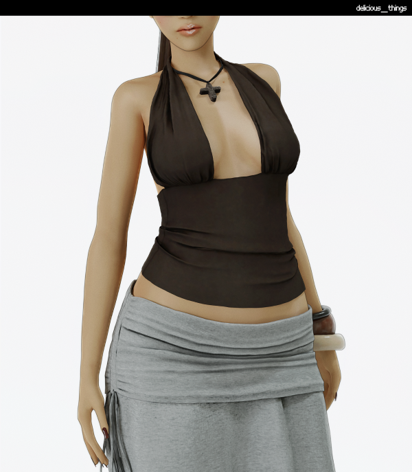 Alpha paloma wool mopit halter top by simsfinds - The Sims 4 Custom Content