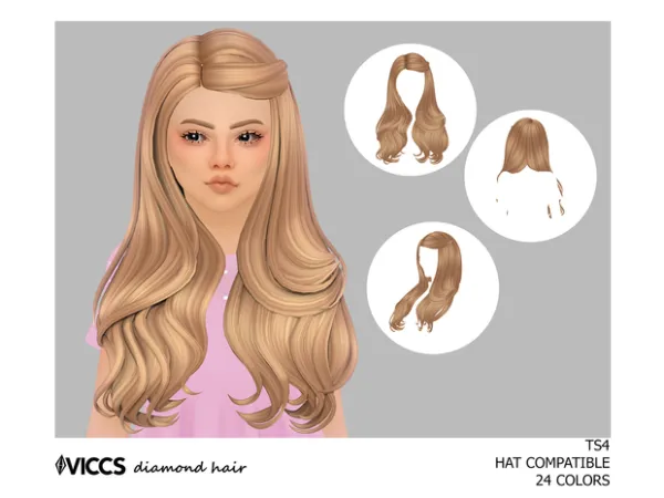 Maxis Match VICCS_DIAMOND HAIR (KIDS VERSION) (MESH by viccs - The Sims 4 Custom Content