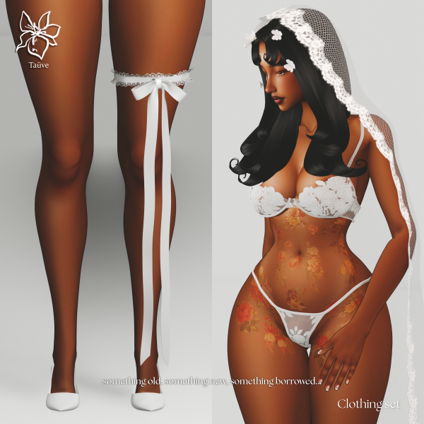 Alpha MIRROR PALAIS WEDDING LINGERIE by simsfinds - The Sims 4 Custom Content