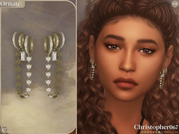 Mix Ornate Earrings Chtristopher067 by christopher067 - The Sims 4 Custom Content