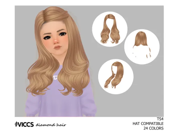 Maxis Match VICCS_DIAMOND HAIR (TODDLER VERSION) (MESH by viccs - The Sims 4 Custom Content