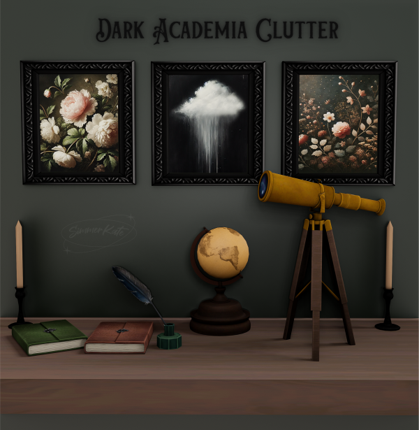 Mix Dark Academia Clutter by simmerkatex - The Sims 4 Custom Content
