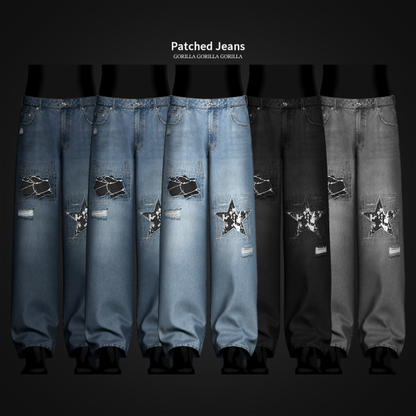Alpha Patched Jeans Basic Jeans II by simsfinds - The Sims 4 Custom Content