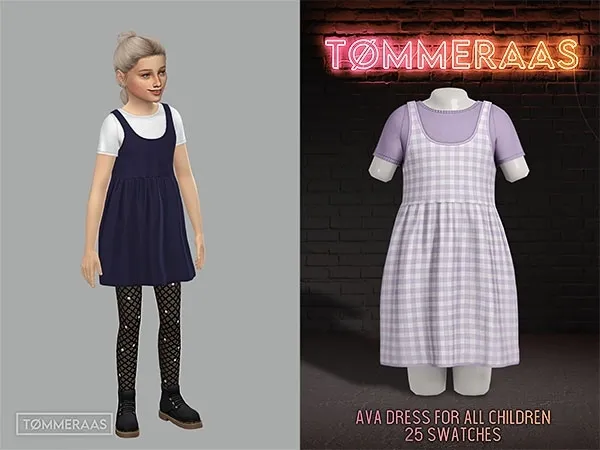 Alpha TØMMERAAS Ava Dress for Children (96) by tommeraas - The Sims 4 Custom Content