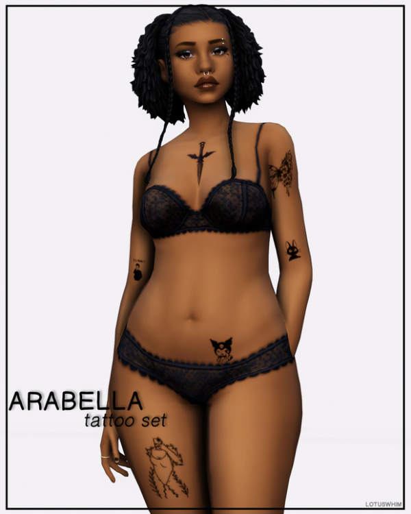 Mix Arabella Tattoo Set by lotuswhimcc - The Sims 4 Custom Content