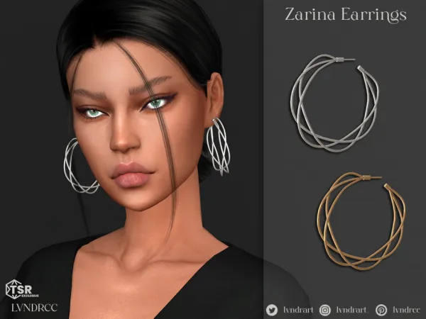 Mix Zarina Earrings by LVNDRCC - The Sims 4 Custom Content