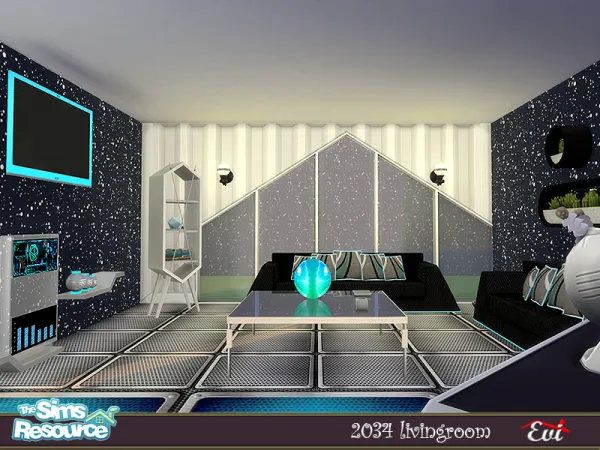 Mix 2034 livingroom by thesimsresource - The Sims 4 Custom Content