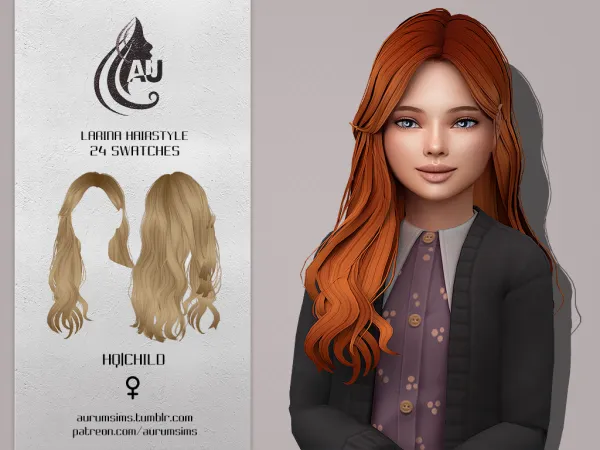 Maxis Match Larina hairstyle (children) - The Sims 4 Custom Content