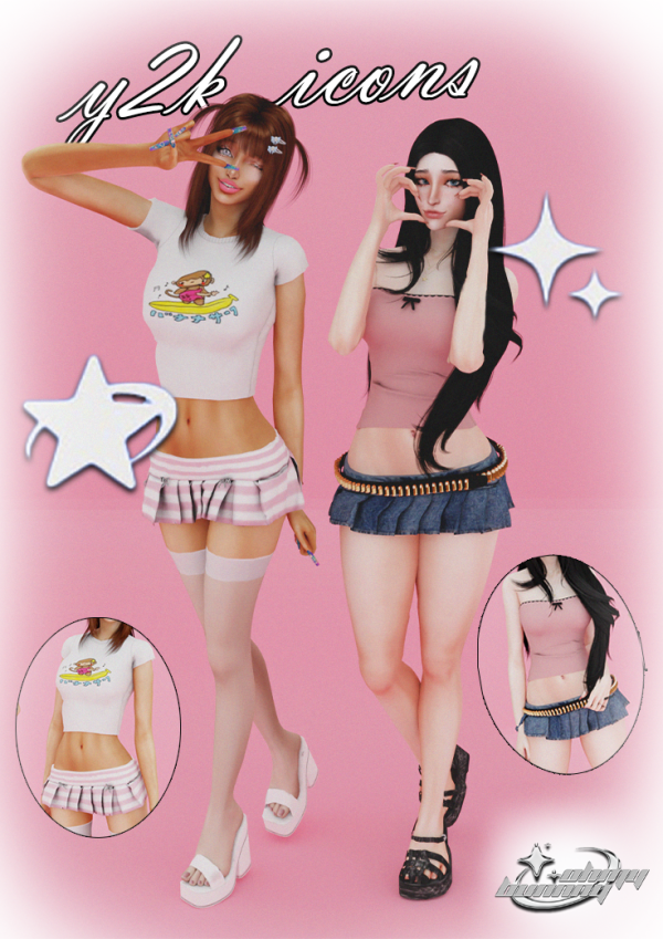 Alpha Y2K ICONS SET by ohmybunnny2 - The Sims 4 Custom Content