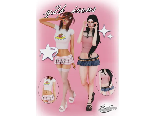 Alpha Y2K ICONS SET - The Sims 4 Custom Content
