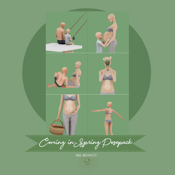 Mix Coming in Spring Posepack by melbennett - The Sims 4 Custom Content