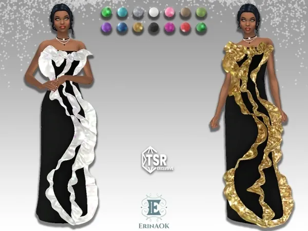 Mix erinaok womens gown 041925 by KeyCamz - The Sims 4 Custom Content