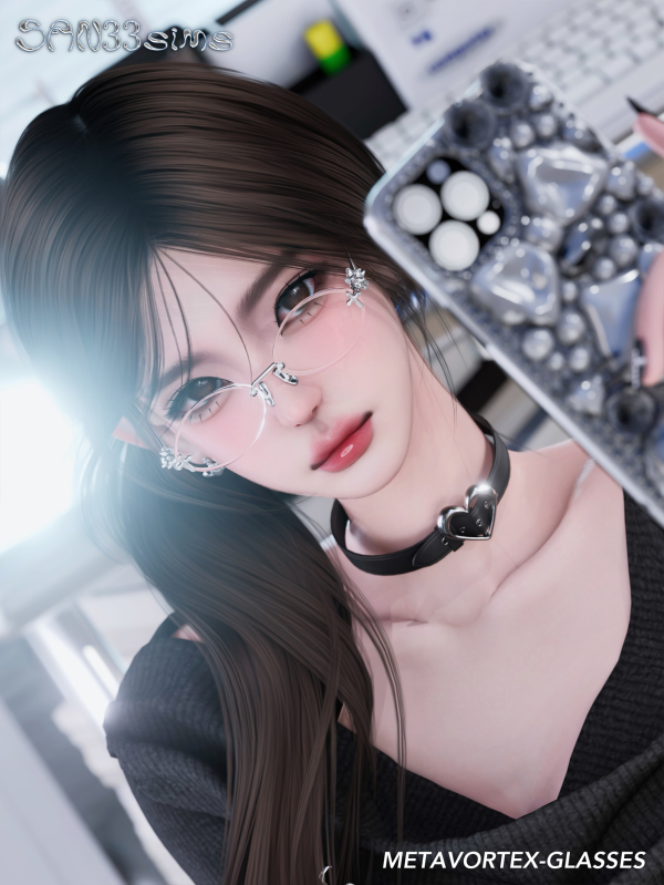 Alpha 333Metavortex Glasses by simsfinds - The Sims 4 Custom Content