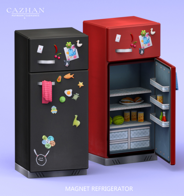 Maxis Match [MAGNET REFRIGERATOR] object by simsfinds - The Sims 4 Custom Content