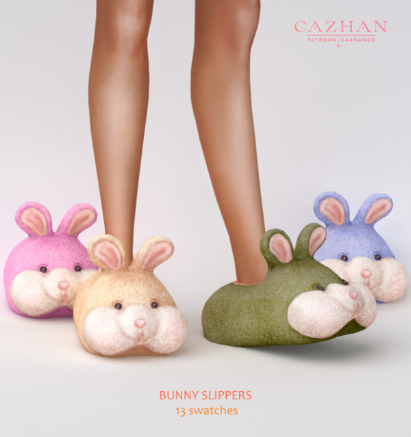 Alpha [BUNNY SLIPPERS] shoes by simsfinds - The Sims 4 Custom Content