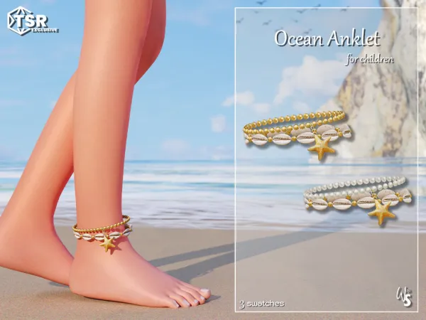 Alpha Ocean Anklet Bracelet for child by wisteriasims - The Sims 4 Custom Content