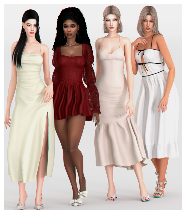 Alpha Enchanted Dresses Set by simsfinds - The Sims 4 Custom Content