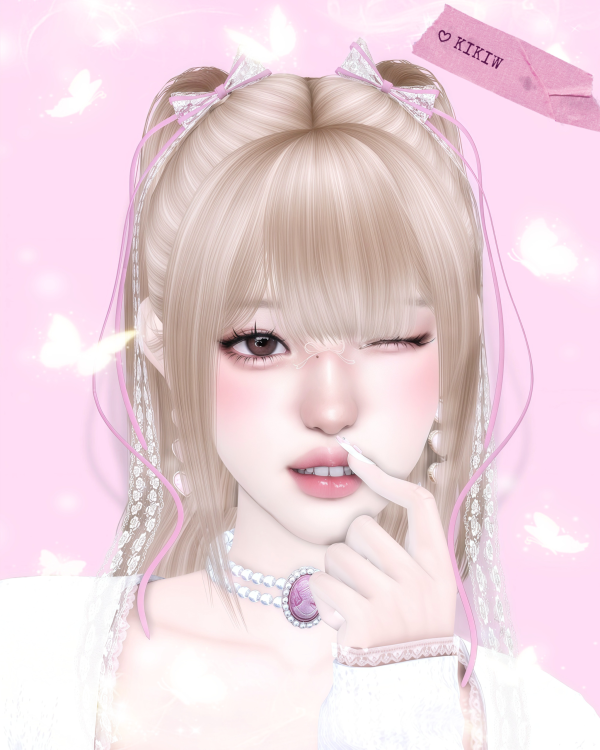 Alpha KIKIWSTUDIO HAIR 006ACC by simsfinds - The Sims 4 Custom Content