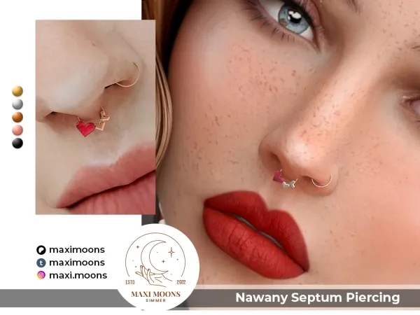 Alpha Nawany Septum Piercing by maximoons - The Sims 4 Custom Content