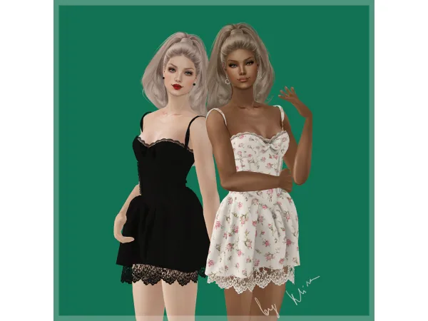 Klira TopMiniDressWLace2024 - The Sims 2 Custom Content
