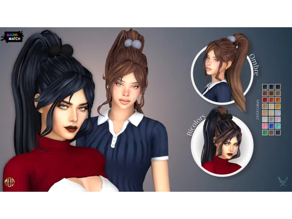Maxis Match Hira Hairstyle by modcollective - The Sims 4 Custom Content