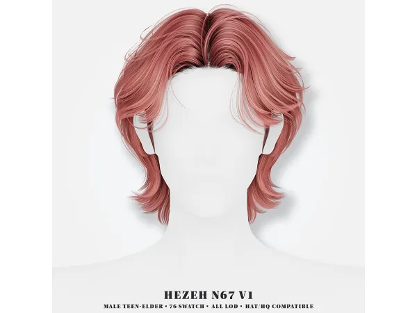 Alpha [Hezeh]Hair_No67 V1 - The Sims 4 Custom Content