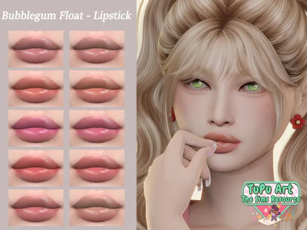 Alpha TSR TuPu Art Collab Bubblegum Float Lipstick by layla - The Sims 4 Custom Content