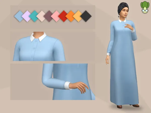 Maxis Match Modest Wear Abaya 7 by thesimsresource - The Sims 4 Custom Content