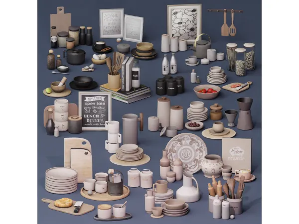 Maxis Match Mega Kitchen Clutter Pack by SnootySims - The Sims 4 Custom Content