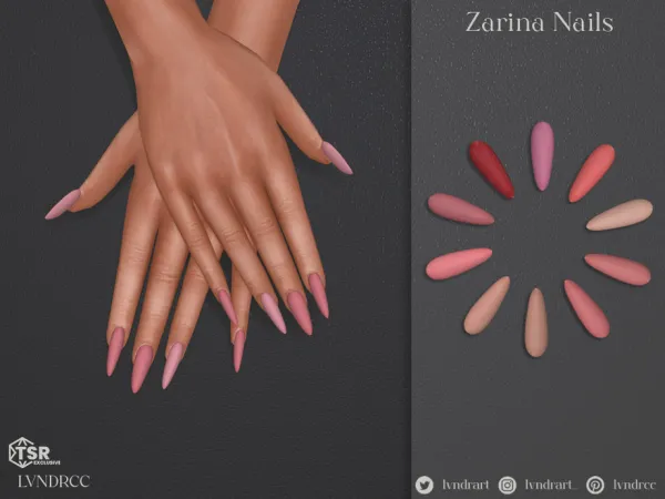 Mix Zarina Nails by LVNDRCC - The Sims 4 Custom Content