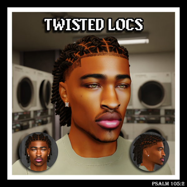 Alpha TWISTED LOCS by simsfinds - The Sims 4 Custom Content
