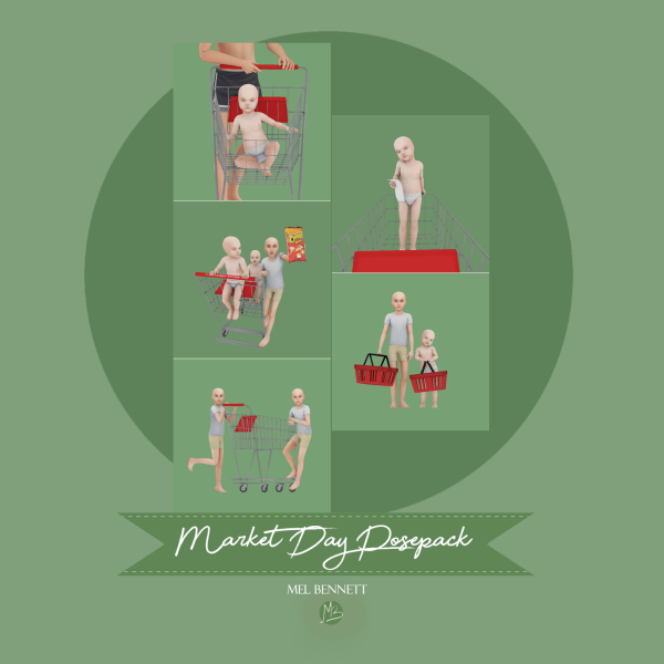 Mix Sims 4 Market Day Posepack by melbennett - The Sims 4 Custom Content