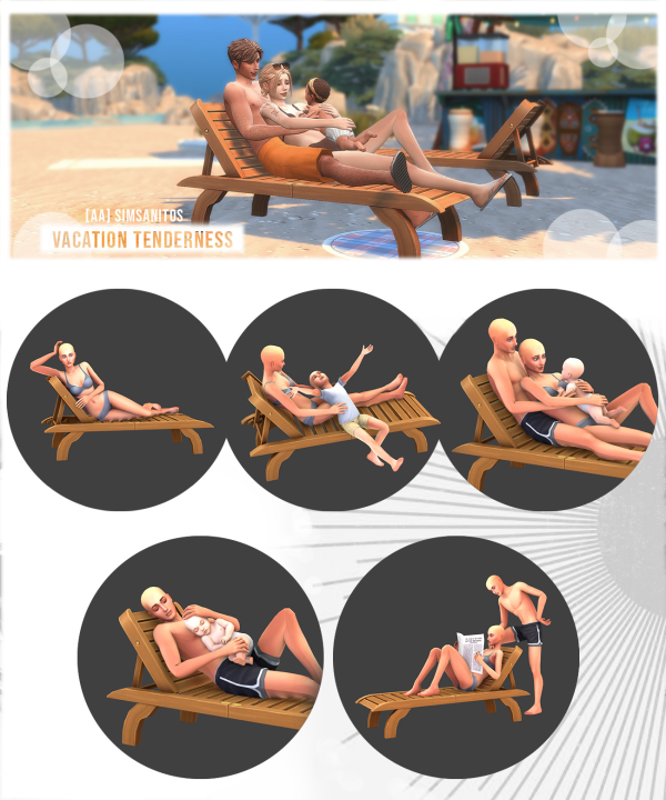 Mix VACATION TENDERNESS 2 POSE PACK by simsfinds - The Sims 4 Custom Content