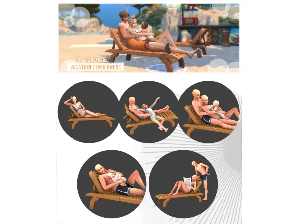 Mix VACATION TENDERNESS 2 POSE PACK by simsanitos - The Sims 4 Custom Content