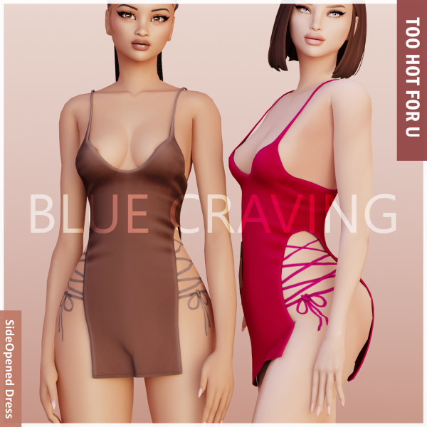 Maxis Match Blue Craving Side Opened Dress by bluecraving - The Sims 4 Custom Content