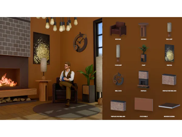 Maxis Match CYRANO BACHELOR'S LIVING ROOM PT 2 ModCo Studios by modcollective - The Sims 4 Custom Content