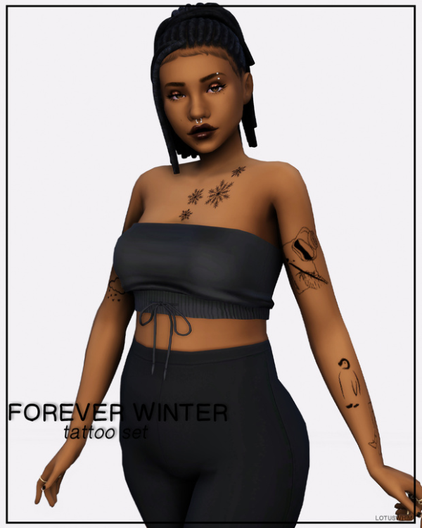 Mix Forever Winter Tattoo Set by lotuswhimcc - The Sims 4 Custom Content