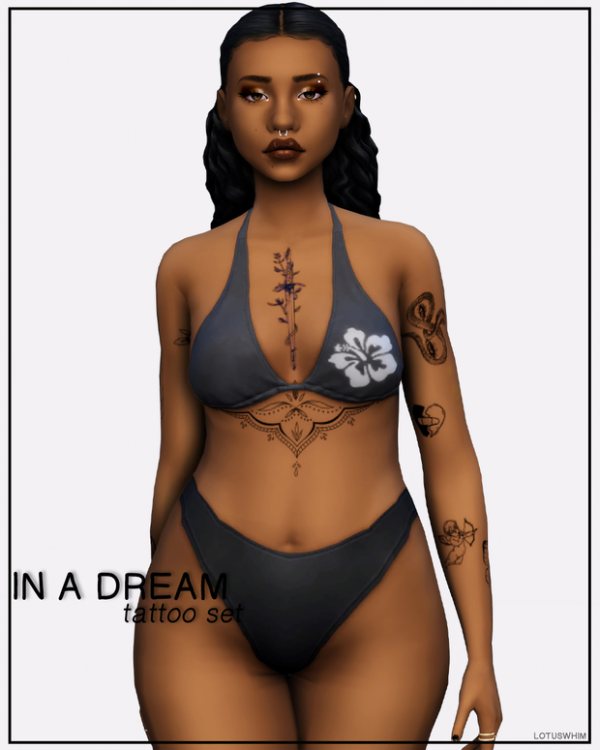 Mix In a Dream Tattoo Set by lotuswhimcc - The Sims 4 Custom Content