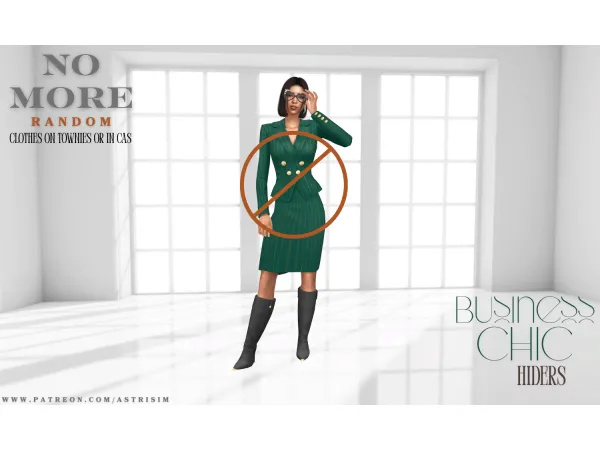 Mix Business Chic CAS Hiders by astrisim - The Sims 4 Custom Content