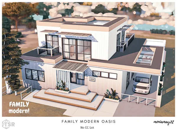 Mix Family Modern Oasis No Lot - The Sims 4 Custom Content